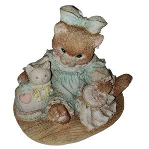 Enesco Calico Kittens Vtg 1992 "Friendship is sewn stitch by stitch" Numbered